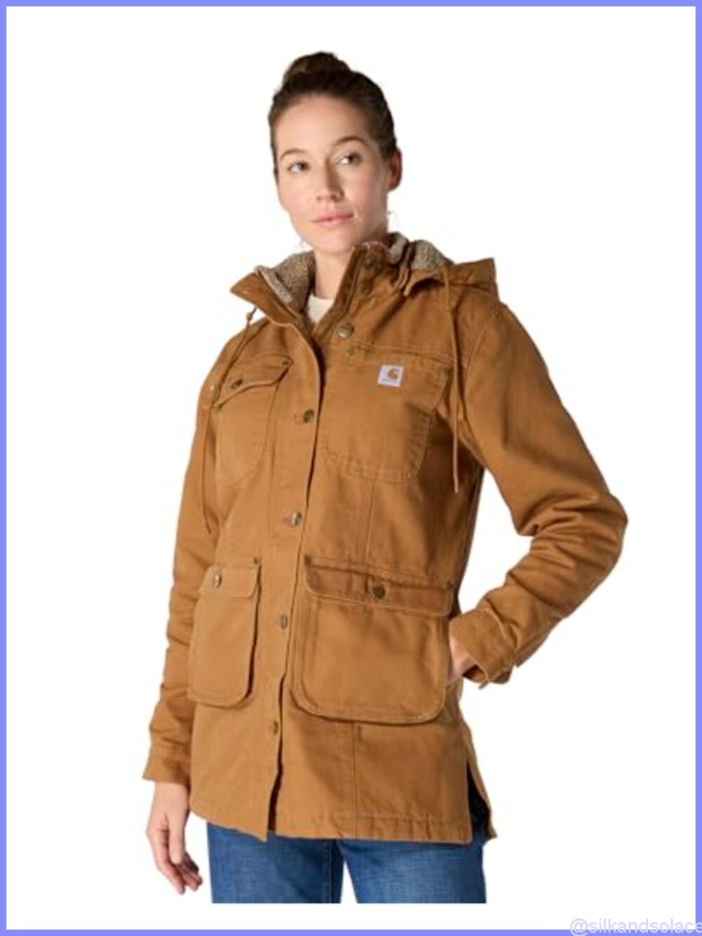 Carhartt Loose Fit Washed Duck Quilted Flannel Lined Jacket